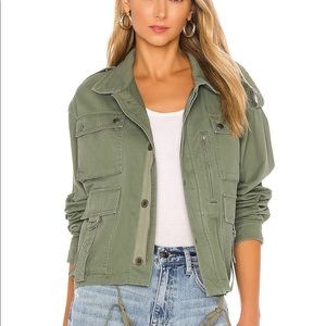 PISTOLA Ashton Military Crop Bomber Jacket in Olive Colonel Green. Great quality